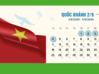 THÔNG BÁO NGHỈ LỄ QUỐC KHÁNH 2/9/2023